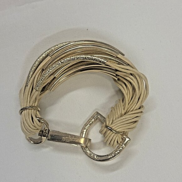 SAACHI Jewelry - Saachi Women’s Cream Gold Cord Wrap Bracelet Lobster Claw Clasp Boho Jewelry